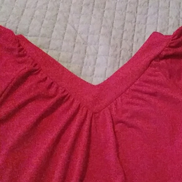 Womens red with black trim blouse - Picture 4 of 5